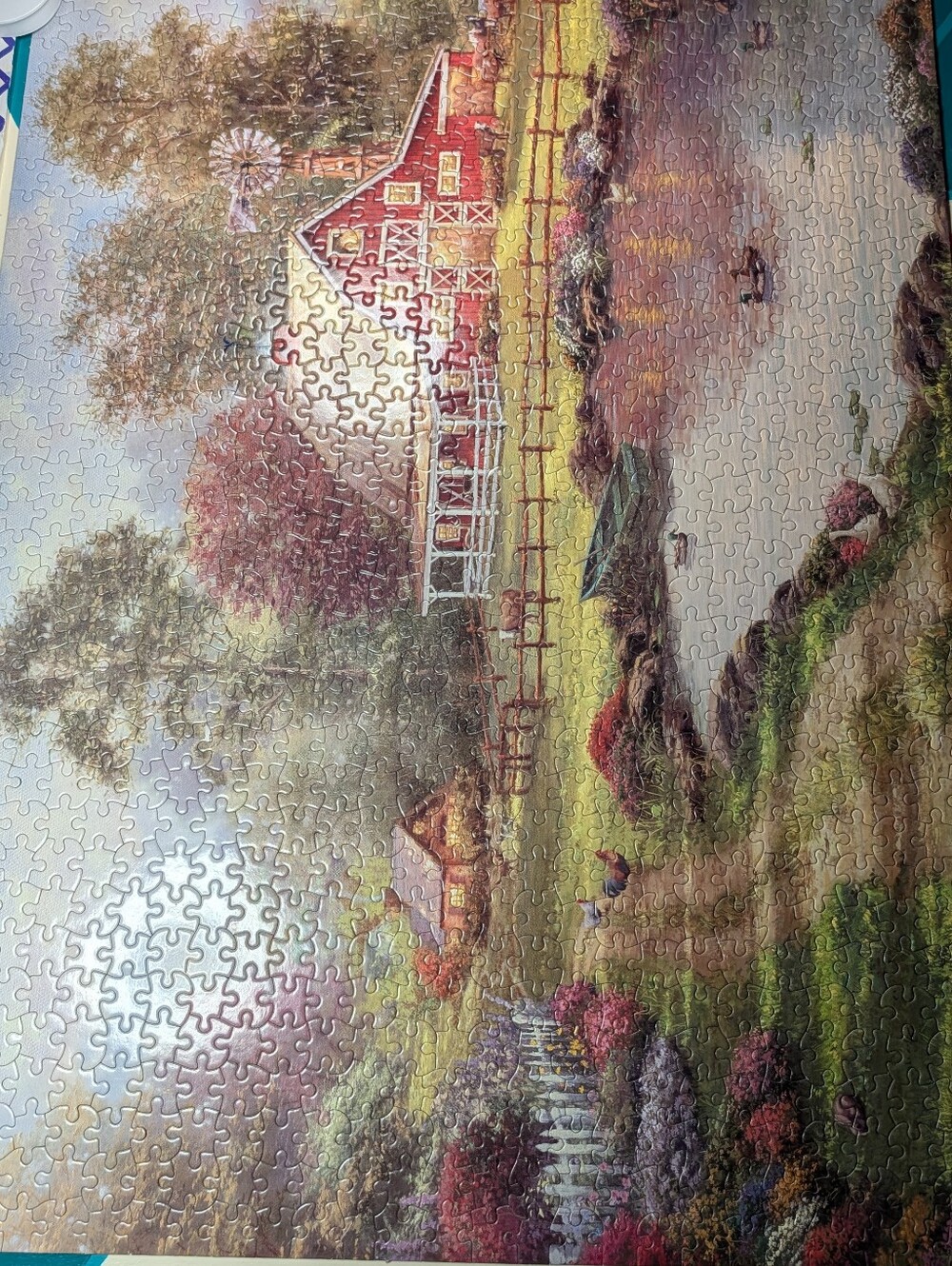 Thomas Kinkade Red Barn 1000 Piece Puzzle 1000-Piece - Picture 3 of 3